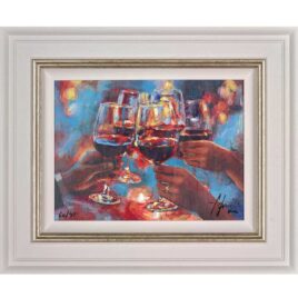 Wine and Blue Lights (Red), by Fabian Perez